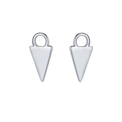 Minimal Triangle Plate Mix Hoop Earring Charms Rhodium Plated