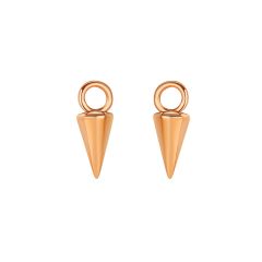 Minimal Pyramid Drop Mix Hoop Earring Charms Rose Gold Plated