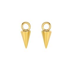 Minimal Pyramid Drop Mix Hoop Earring Charms Gold Plated