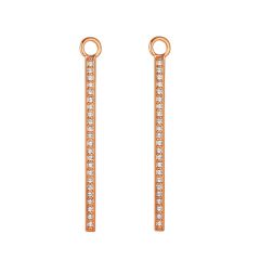 Vi Drop Bar Mix Hoop Earring Charms made with Swarovski Crystals Rose Gold Plated