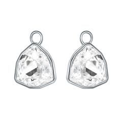 Trillion Statement Mix Hoop Earring Charms made with Clear Swarovski Crystals GP