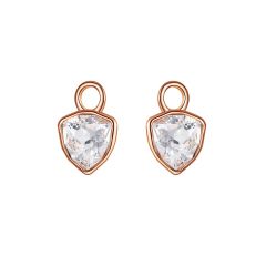 Trillion Mini Mix Hoop Earring Charms made with Clear Swarovski Crystals Rose Gold Plated