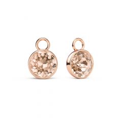 Bella Mix Charms with 2 Carat Swarovski Light Peach Rose Gold Plated