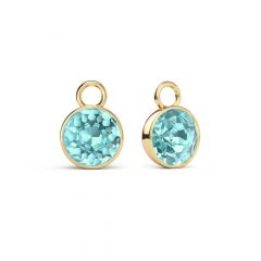 Bella 2 Carat Mix Charms with Light Turquoise Crystals Gold Plated