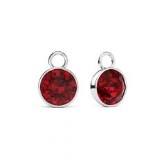 Bella 2 Carat Mix Charms with Ruby Swarovski Crystals Rhodium Plated