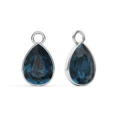 Statement Teardrop Mix Charms with Montana Crystals Rhodium Plated