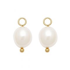 Organic Freshwater Pearl Drop Mix Charm Gold plated
