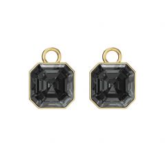 Asscher Mix Charms with Silver Night Crystals Gold Plated
