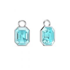Octagon Mix Charms Light Turquoise Crystal Rhodium Plated
