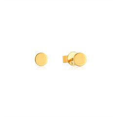 Mini Circle Plate Stud Earirngs in Sterling Silver Gold Plated
