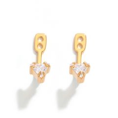 Triangle CZ Ear Jacket in Sterling Silver Gold Plated