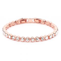 Tennis Bracelet with Swarovski Crystals Clear Rose GP Bridal Wedding Mum Sister