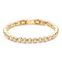 Myjs Tennis Bracelet With Golden Shadow Swarovski® Crystals Gold Plated