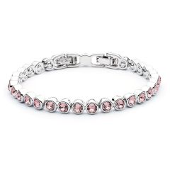 MYJS Tennis Bracelet with Light Amethyst Swarovski® Crystals