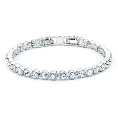 Tennis Bracelet with Swarovski Crystals Clear WGP Bridal Wedding Sister Mum Gift
