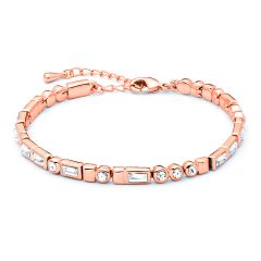 Morse Code I Love You Bracelet with Swarovski® Crystals Rose Gold Plated