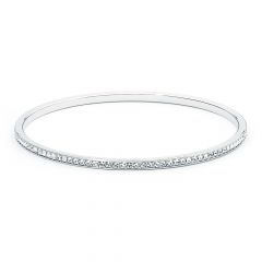 Metro Eternity Bangle With Clear Crystals Rhodium Plated