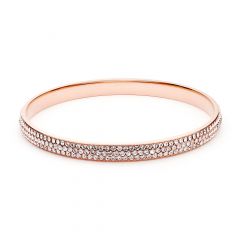 Show Stopper Crystal Stone Pave Bangle Rose Gold Plated