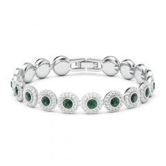 Angelic Bracelet with Emerald Swarovski® Crystal Rhodium Plated