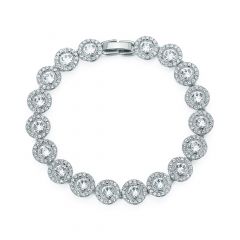 Angelic Tennis Bracelet Clear Crystal Rhodium Plated