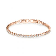 Emily Tennis Bracelet with Clear Swarovski Crystals® Rose Gold Plated