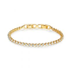 Emily Tennis Bracelet with Clear Swarovski Crystals® Gold Plated