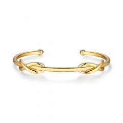 Double Infinity Cuff Bangle Gold Plated