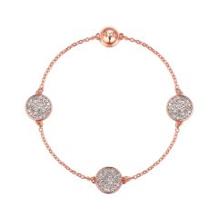 Mix Collection Pave Disc with Swarovski Crystals Rose Gold Plated