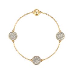 Affinity Collection Pave Disc Interlinking Bracelet with clear crystals Gold Plated