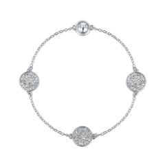 Mix Collection Pave Disc with Swarovski Crystals Rhodium Plated