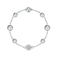 Mix Collection Mixed with Swarovski Grey Crystal Pearl Rhodium Plated