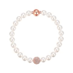 Mix Collection Strand with Swarovski White Crystal Pearl Rose Gold Plated