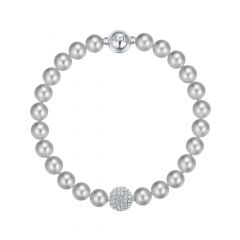 Mix Collection Strand with Swarovski Grey Crystal Pearl Rhodium Plated