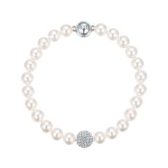 Mix Collection Strand with Swarovski White Crystal Pearl Rhodium Plated