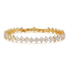 Victoria Regal Cubic Zirconia Tennis Bracelet Gold Plated Bridal