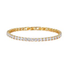 Jazz Tennis Bracelet with 4mm Cubic Zirconia Gold Plated Bridal