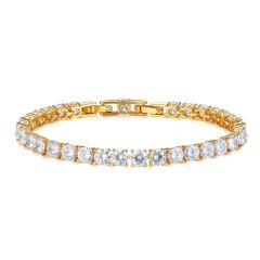 Jazz Tennis Bracelet With 5Mm Cubic Zirconia Gold Plated