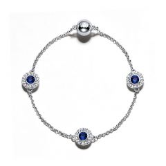 Affinity Collection Angelic Interlinking Bracelet with Montana and Clear crystals Rhodium Plated