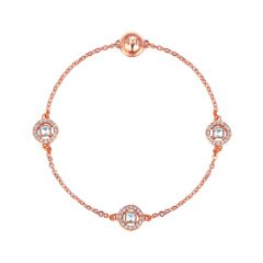 Mix Collection Angelic Square Strand with Swarovski Crystals Rose Gold Plated