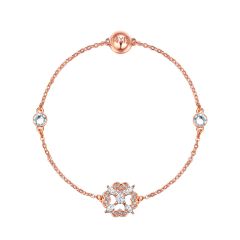 Mix Collection Brilliant Flower Strand with Swarovski Crystals Rose Gold Plated