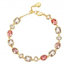 Festival Rose Bracelet with Swarovski Crystals Gold Plated Bridal