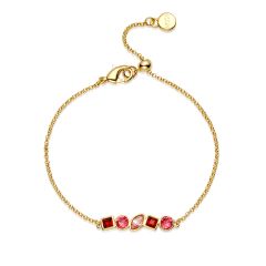 Luminous Bracelet with Fuchsia Harmonic Swarovski Crystals Gold Plated