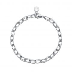 Statement Cable Carrier Bracelet Chain Rhodium Plated
