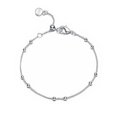Dotted Sphere Carrier Bracelet Chain Rhodium Plated