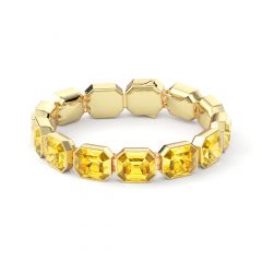 Octagon Sensational Tennis Bracelet Light Topaz Crystals Gold Plated