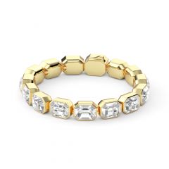Octagon Tennis Bracelet Clear Crystals Gold Plated