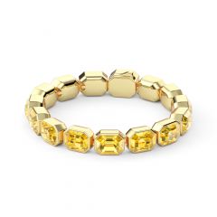 Octagon Tennis Bracelet Light Topaz Crystals Gold Plated