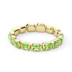 Octagon Tennis Bracelet Peridot Crystals Gold Plated