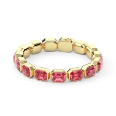 Octagon Tennis Bracelet Rose Crystals Gold Plated