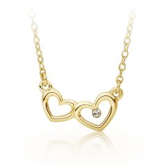 Love! Two Hearts in Love Pendant Gold Plated